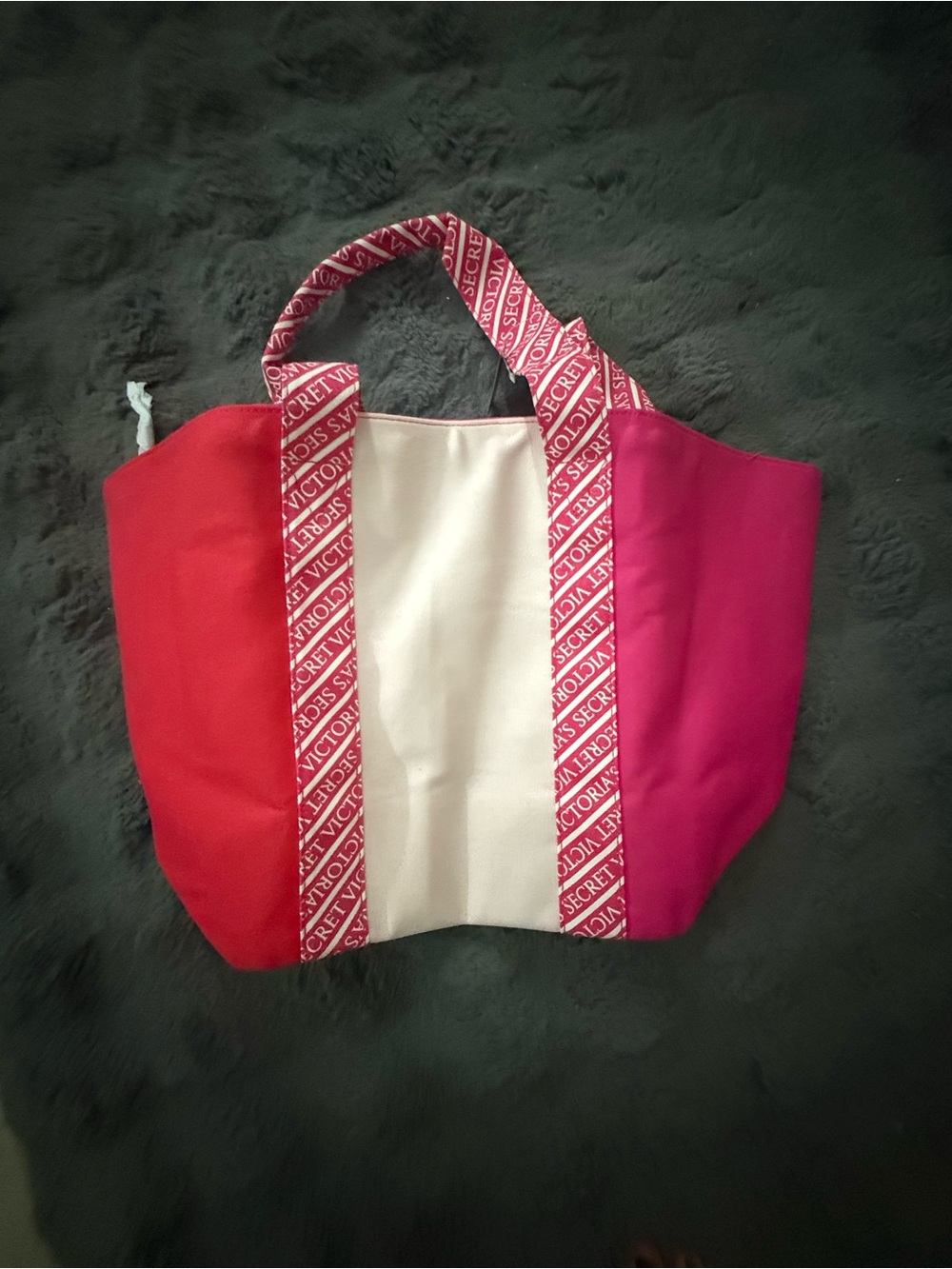 New! Victoria's Secret Colorblock Tote Bag - Red, Pink & Cream